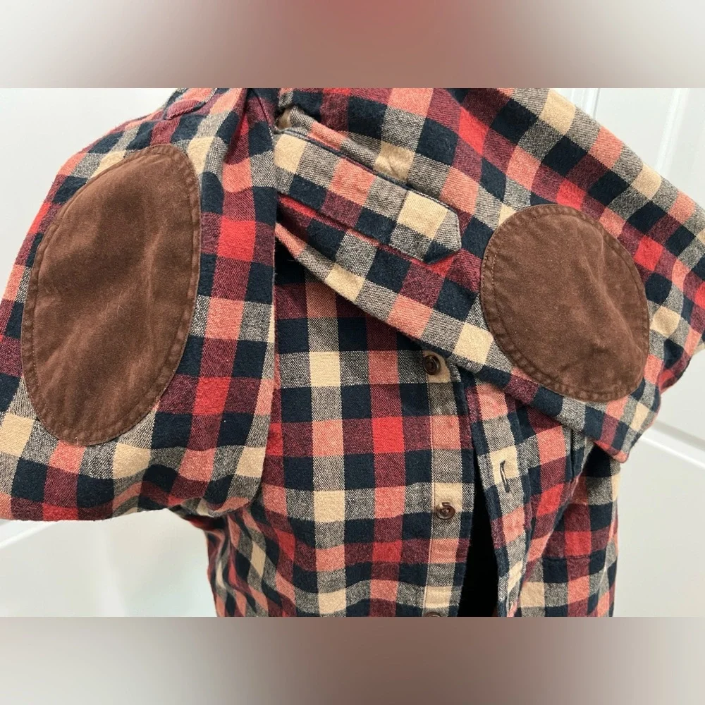 J. Crew Mercantile Flex Red and Black Plaid Shirt Medium